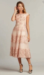 Vestido TADASHI SHOJI Adriane Floral Bordado Talla Rosa Antiguo, Nuevo con Etiquetas - Imagen 1 de 3