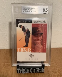 Tiger Woods Rookie Card #TJ1 2001 Upper Deck Tiger Jam IV Beckett 8.5 NR MT - Picture 1 of 3