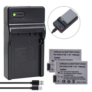 2Pack LP-E8 Battery +Charger for Canon EOS 700D 550D 650D 600D DSLR Camera - Picture 1 of 12