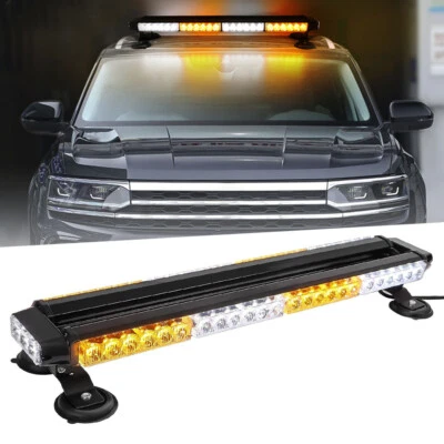 Barra de luz estroboscópica ámbar/blanco 54LED emergencia doble lado advertencia asesor de tráfico Foto 1 de 4