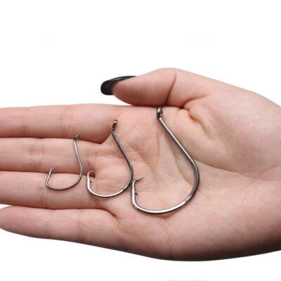 100pcs Octopus Offset Circle Fish Hooks High Carbon Steel Sharp Catfish #2-8/0 - Image 1 of 4