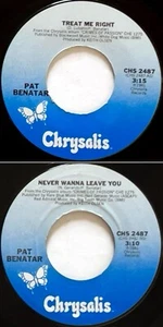 BENATAR PAT *VG* "TREAT ME RIGHT" 1981 US CHRYSALIS STOCK LABEL SINGLE 45 RPM - Imagen 1 de 1