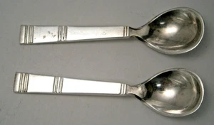 Par de cucharas de salero vintage de plata de ley de H. Nils Dinamarca - Imagen 1 de 3