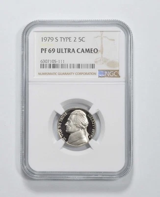 1979-S Type 2 TWO PF69 Jefferson Nickel NGC Graded PF 69 UCam *0505 - Image 1 of 4