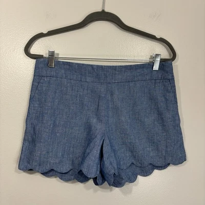 LOFT The Riviera Corto Talla 4 Cambray Dobladillo Festoneado Mezcla de Lino Nuevo con Etiquetas Foto 1 de 4