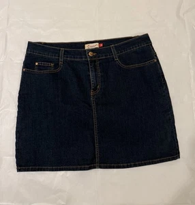 EUNINA Jeans EE. UU. Falda Denim Para Mujer 2XL Azul Jean Largo Medio Muslo Lavado Oscuro - Imagen 1 de 7