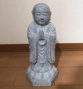 Estatua de Guardián Jizo Zen de Piedra Japonesa Pacífica Casi Como Nueva Libre de Impuestos de Japón - Imagen 1 de 3