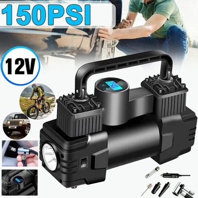 12V 150PSI electric air pump passenger car motor vehicle tire bicycle compressed air compressor - Image 1 of 4