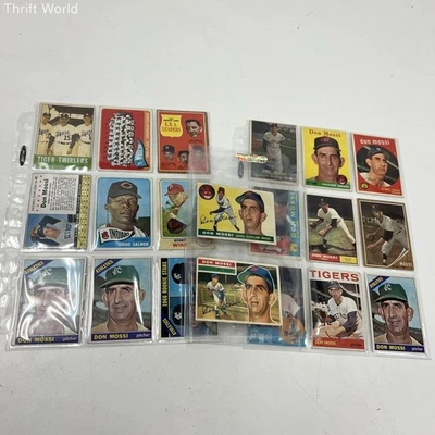 Lote de 20 tarjetas de béisbol Don Mossi Topps 1956-1966 colección MLB vintage Foto 1 de 4