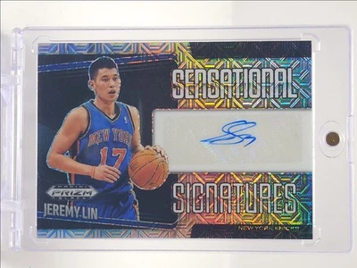 JEREMY LIN 2024-25 PRIZM BLACK SENSATIONAL SIGNATURES MOJO AUTO /25 Q2475 - Image 1 of 2