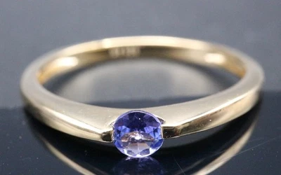 GOLDJUNGE69 * HARRY IVENS EDELSTEIN RING (18) TANSANIT RUND 4mm 925er SILBER/ver - Bild 1 von 4