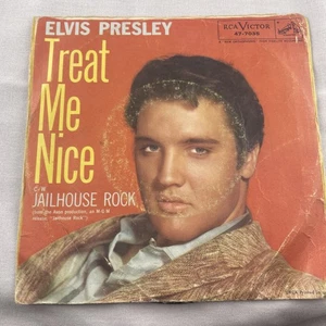 Elvis Presley 45 “Jailhouse Rock / Treat Me Nice” 1957 RCA 1st Sleeve VG+ - Picture 1 of 5