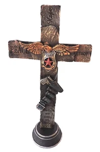 Polizei Kreuz Strafverfolgung Sockel 13x7 Zoll Patriotisch USA Dekoration Neu  - Bild 1 von 6