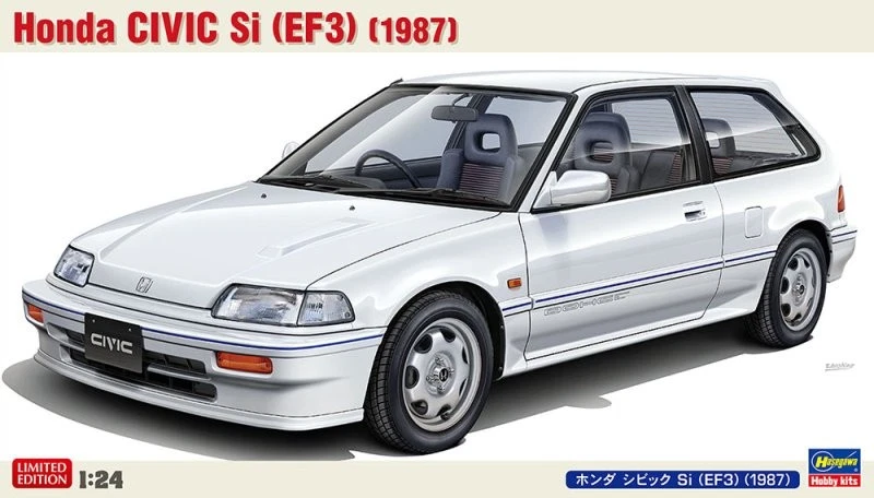 Hasegawa 20770 1/24 Scale Model Sport Car Kit Honda Civic Si EF3 1987 Hatchback