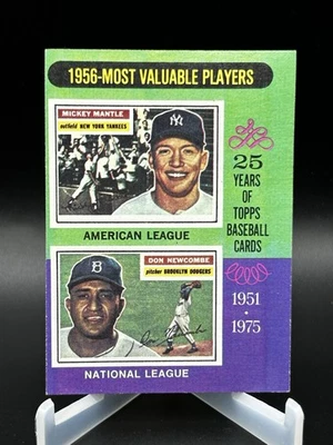 Mickey Mantle 1975 Topps #194/Don Newcombe Jugador Más Valioso GJ Foto 1 de 2