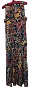 MSK Dress S Darling Paisley Print Stretch Knit Maxi Sundress Women’s Size Small - Picture 1 of 5