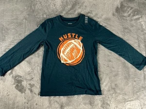 Carters Boys Football Long Sleeve T-Shirt SIZE 5T Teal New - Picture 1 of 9
