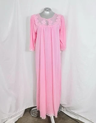 Camisón Pullover Rosa Montgomery Ward Vintage Nuevo con Etiquetas (Mediano) Nylon y Encaje Foto 1 de 4