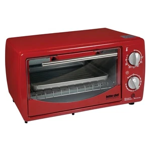 Better Chef 4Slice Toaster Oven Red with Timer SlideOut Rack and Bake Tray - Picture 1 of 1