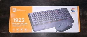 Rainbow LED Gaming Keyboard & Mouse Set Multicolor Changing Backlight Mouse Mice - Picture 1 of 2