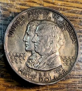 1921 Alabama Half Dollar Super Original Very Choice AU Deep Gold Patina CHRC - Picture 1 of 2