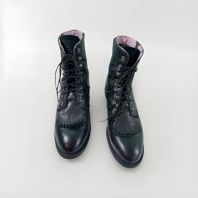 Vintage ARIAT ATS Kiltie Roper Ankle Boots Black Leather Women's US 9.5 B - Image 1 of 4