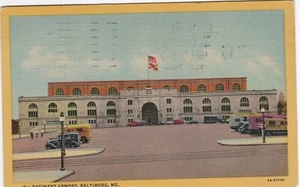 Postcard 5th Regiment Armory Baltimore MD Linen Posted Baltimore 1954 - Picture 1 of 2