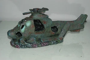 Aquarium Medium Crashed Lynx Helicopter 29 x 10 x 12 cms Plane Crash Army   - Picture 1 of 7