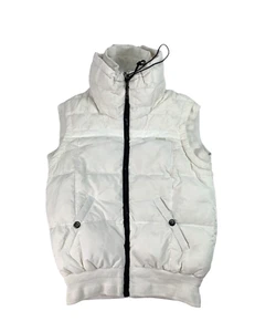 Diesel Women's Size Small White Nylon Down Filled Full Zipper Puffer Vest - Picture 1 of 7
