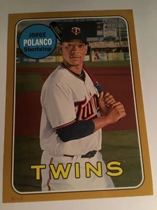 2018 Topps Heritage 5x7 Jumbo Jorge Polanco Twins 207 Gold 01/10 - Picture 1 of 1