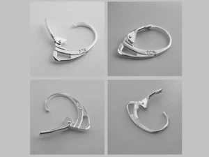 925 Stamped Silver Coated Leverback Jewellery Finding Shiny Hooks DIY - Picture 1 of 6