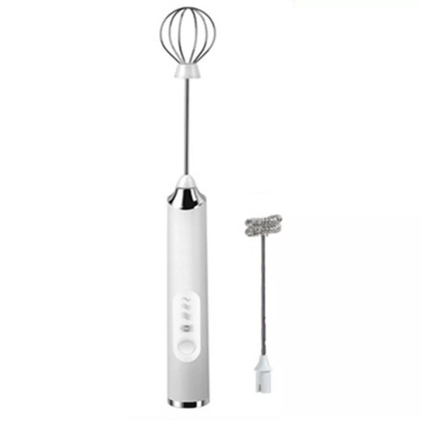 Dual Head Electric Egg Beater Milk Frother USB Charging Mixer For Coffee Drink Photo Related