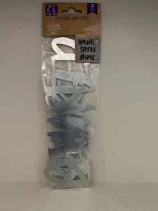 Haunted Spooky Beware Crafters Square 3-teiliges Halloween Metall Wort Set - Bild 1 von 3