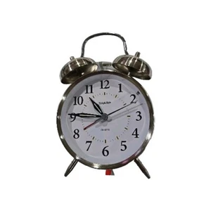Sharp Desktop Alarm Clock Model: SPC800 Twin Bell Quartz Silver Backlight - Picture 1 of 3