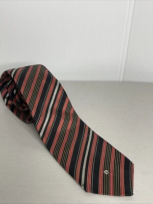 Vintage Pierre Cardin Classic Silk Blend Men's Tie Striped Red Gray Black 56” - Image 1 of 4