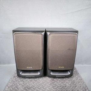 Aiwa SX-Z1100 Bookshelf Speakers 2.0 Ch 40W Twin Duct Bass Reflex Wood Finish - Picture 1 of 18
