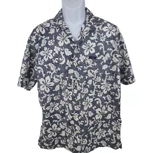Vintage Chaps Ralph Lauren Hawaiian Shirt Men's Large Blue Floral Cotton Camp - Bild 1 von 7