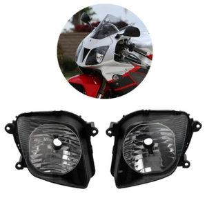Pair Front Headlights Head Lamp Fit For Honda RVT1000R RC51 2000-2006 Clear Lens - Picture 1 of 10