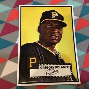 Gregory Polanco #312 Pirates 42/49 made 2015 Topps '52 Tribute Gold 5x7 1952 - Picture 1 of 2