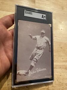 Jackie Robinson SGC Antique 1947-66 Exhibits Vintage Jumbo Collector Card GIFT