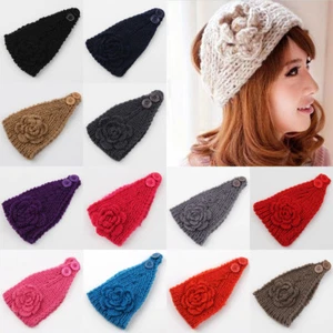 Mujeres Cálida Crochet Tejida Diadema Floral Turbante Oreja Cálida Invierno Banda para el Cabello - Imagen 1 de 21