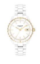 Brand New Coach Preston Women's White Dial 32mm Ceramic Watch 14503807