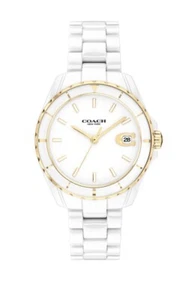 Brand New Coach Preston Women's White Dial 32mm Ceramic Watch 14503807 - Picture 1 of 4