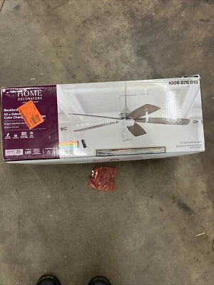 Home Decorators Beckford 52'. LED Indoor Brushed Nickel Ceiling Fan - Silver - Image 1 of 2