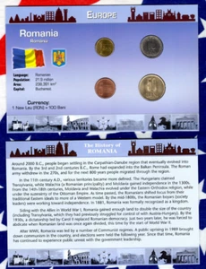 Littleton World Coin Set Romania UNC 50 Bani 2006 5,20 Bani 2007 1 Bani 2008 - Picture 1 of 4