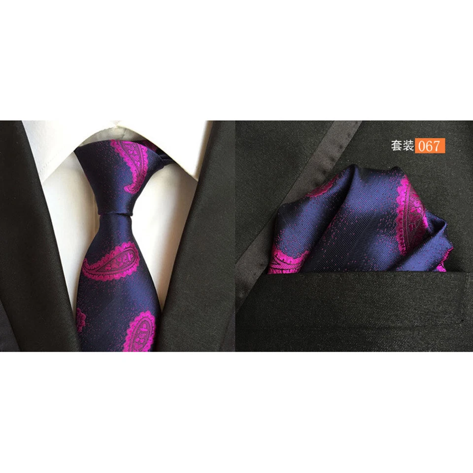 Hombres Paisley Floral Corbata Bolsillo Cuadrado Corbata Pañuelo Boda Fiesta Conjunto Foto 1 de 1