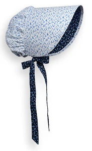 Blümchen Haube Victorian Bonnet Viktorianische Schute Civil War Fascinator BLAU - Bild 1 von 1