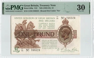 GREAT BRITAIN & IRELAND 1 Pound 1922-23, P-359a T31, PMG 30 VF, KGV, Original - Picture 1 of 2