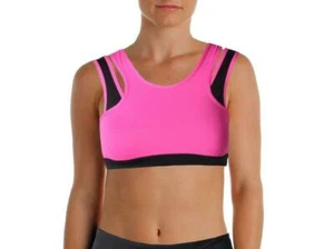 WOMENS Workout FITNESS Athletic RACERBACK Yoga RUNNING Stretch SPORTS BRA Top sz - Picture 1 of 8