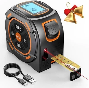 60M Laser Tape Measure 197Ft Laser Measurement &16Ft Manual Digital Tape Measure - Picture 1 of 9